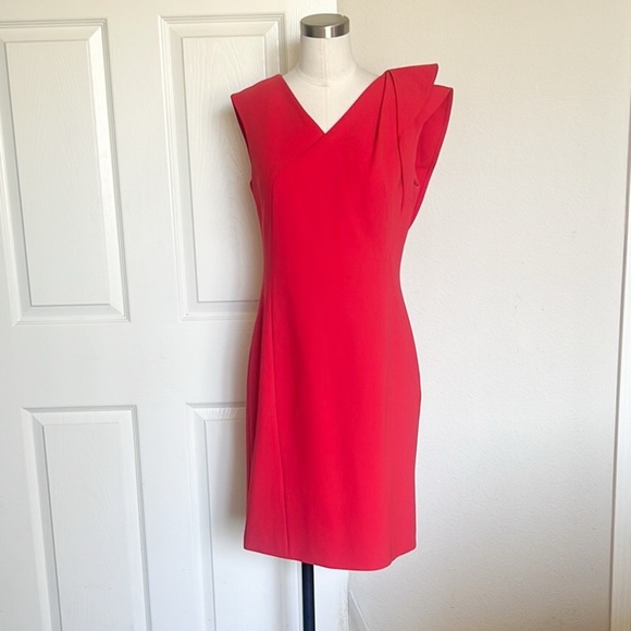 Rickie Freeman for Teri Jon Dresses & Skirts - Rickie Freeman Teri Jon Size 8 Red V Neck Cocktail Sheath Dress